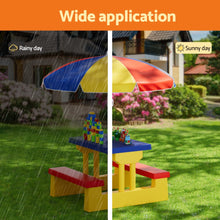Load image into Gallery viewer, Keezi Kids Outdoor Table and Chairs Umbrella Picnic Bench Set
