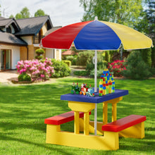 Load image into Gallery viewer, Keezi Kids Outdoor Table and Chairs Umbrella Picnic Bench Set
