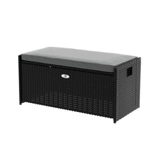 Load image into Gallery viewer, Gardeon Outdoor Storage Bench Box Wicker Black

