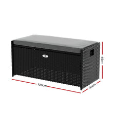 Load image into Gallery viewer, Gardeon Outdoor Storage Bench Box Wicker Black
