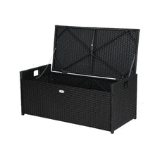 Load image into Gallery viewer, Gardeon Outdoor Storage Bench Box Wicker Black
