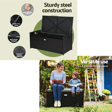Load image into Gallery viewer, Gardeon Outdoor Storage Bench Box Wicker Black
