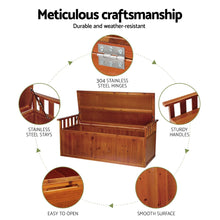 Load image into Gallery viewer, Gardeon Outdoor Storage Bench Box 129cm Wooden XL Natural
