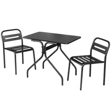 Load image into Gallery viewer, Gardeon 3PC Outdoor Bistro Set Patio Furniture Steel Table and Chairs Black
