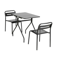 Load image into Gallery viewer, Gardeon 3PC Outdoor Bistro Set Patio Furniture Steel Table and Chairs Black
