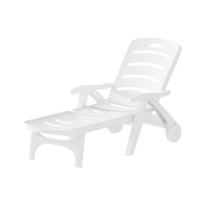 Gardeon Sun Lounger Folding Patio white