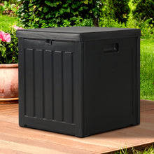 Load image into Gallery viewer, Gardeon Outdoor Storage Box 80L Container Lockable Black
