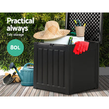 Load image into Gallery viewer, Gardeon Outdoor Storage Box 80L Container Lockable Black
