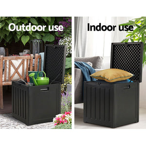 Gardeon Outdoor Storage Box 80L Container Lockable Black
