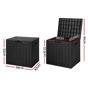 Gardeon Outdoor Storage Box 118L Lockable Black