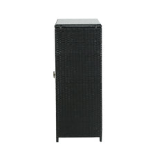 Load image into Gallery viewer, Gardeon Outdoor Storage Cabinet Box Wicker Shelf Black
