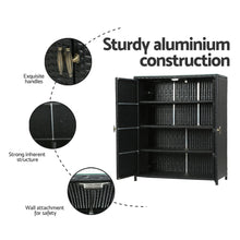 Load image into Gallery viewer, Gardeon Outdoor Storage Cabinet Box Wicker Shelf Black
