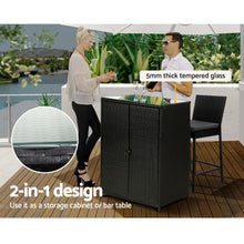Load image into Gallery viewer, Gardeon Outdoor Storage Cabinet Box Wicker Shelf Black
