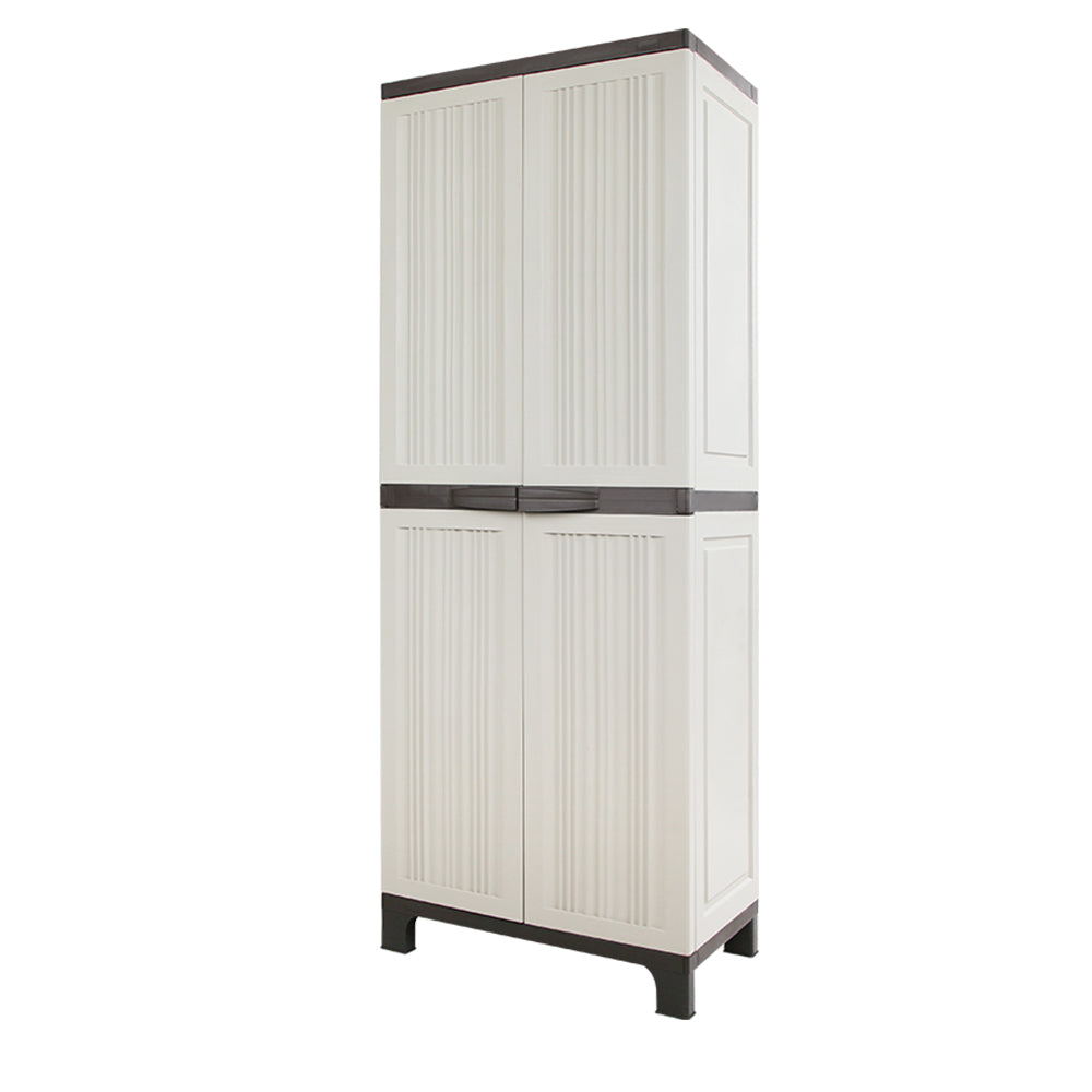 Gardeon Outdoor Storage Cupboard Box 173cm Lockable Adjustable Beige