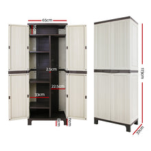 Load image into Gallery viewer, Gardeon Outdoor Storage Cupboard Box 173cm Lockable Adjustable Beige
