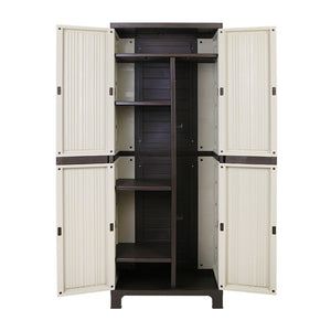 Gardeon Outdoor Storage Cupboard Box 173cm Lockable Adjustable Beige