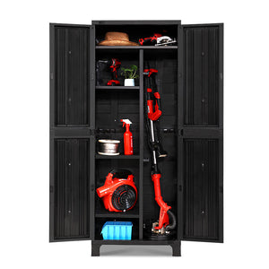 Gardeon Outdoor Storage Cupboard Box 173cm Lockable Black