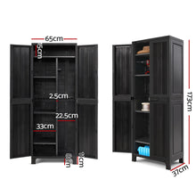 Load image into Gallery viewer, Gardeon Outdoor Storage Cupboard Box 173cm Lockable Black
