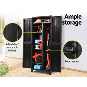 Gardeon Outdoor Storage Cupboard Box 173cm Lockable Black