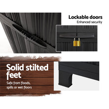 Load image into Gallery viewer, Gardeon Outdoor Storage Cupboard Box 173cm Lockable Black
