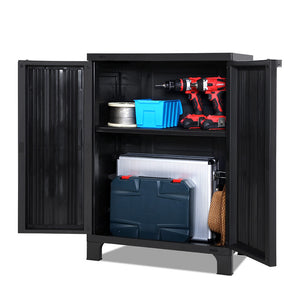 Gardeon Outdoor Storage Cabinet Box 92cm Lockable Adjustable Black