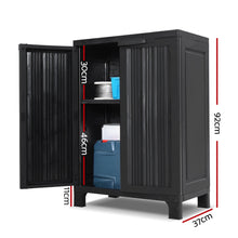Load image into Gallery viewer, Gardeon Outdoor Storage Cabinet Box 92cm Lockable Adjustable Black
