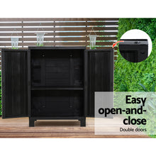 Load image into Gallery viewer, Gardeon Outdoor Storage Cabinet Box 92cm Lockable Adjustable Black
