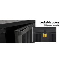 Load image into Gallery viewer, Gardeon Outdoor Storage Cabinet Box 92cm Lockable Adjustable Black
