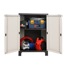 Load image into Gallery viewer, Gardeon Outdoor Storage Cabinet Box 92cm Lockable Adjustable Rattan Beige

