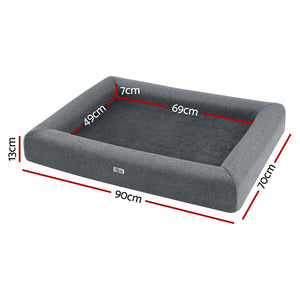 i.Pet Pet Bed Dog Large Calming Soft Sofa Large Washable Grey