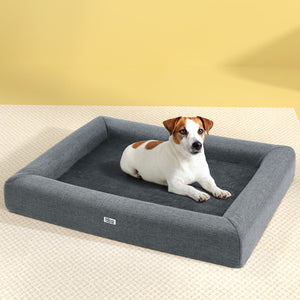 i.Pet Pet Bed Dog Large Calming Soft Sofa Large Washable Grey