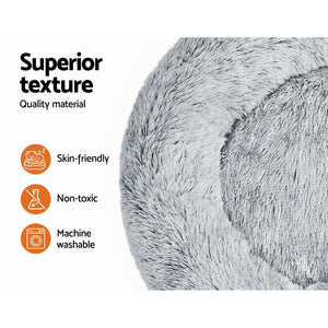 i.Pet Pet Bed Dog 90cm Large Calming Soft Plush  Light Charcoal