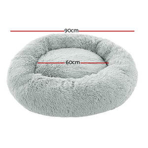 i.Pet Pet Bed Dog 90cm Large Calming Soft Plush Grey