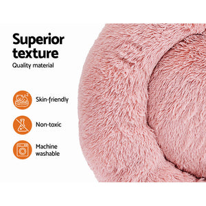 i.Pet Pet Bed Dog 90cm Large Calming Soft Plush Pink