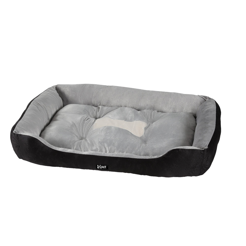 i.Pet Pet Bed Dog Calming Soft Plush Mat Washable Black