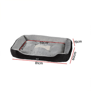i.Pet Pet Bed Dog Calming Soft Plush Mat Washable Black