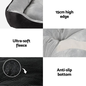 i.Pet Pet Bed Dog Calming Soft Plush Mat Washable Black