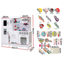 Load image into Gallery viewer, Keezi Kids Wooden Deluxe White Pretend Kitchen Play Set 85cm
