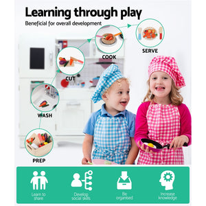 Keezi Kids Wooden Deluxe White Pretend Kitchen Play Set 85cm