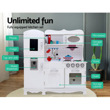 Load image into Gallery viewer, Keezi Kids Wooden Deluxe White Pretend Kitchen Play Set 85cm

