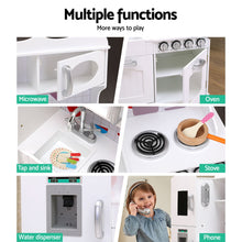 Load image into Gallery viewer, Keezi Kids Wooden Deluxe White Pretend Kitchen Play Set 85cm
