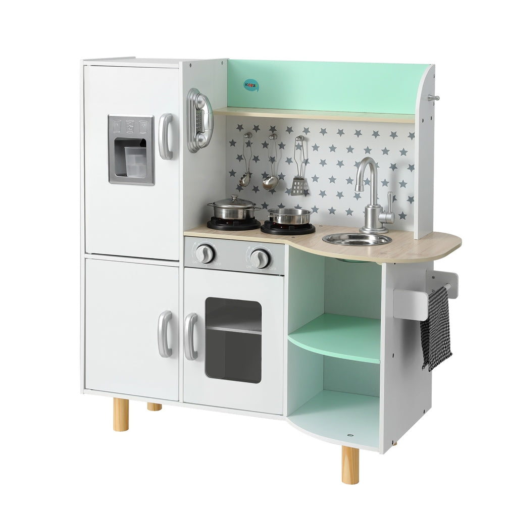 Keezi Kids Wooden Green Pretend Kitchen Play Set 85CM