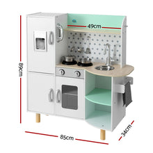 Load image into Gallery viewer, Keezi Kids Wooden Green Pretend Kitchen Play Set 85CM
