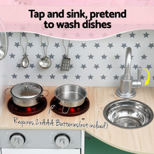 Load image into Gallery viewer, Keezi Kids Wooden Green Pretend Kitchen Play Set 85CM
