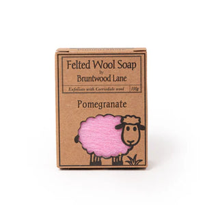 Felted Wool Soap Bar 100g Pomegranate