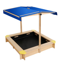 Load image into Gallery viewer, Keezi Kids Sandpit Wooden with Canopy &amp; Bench Seat 101cm
