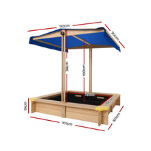 Load image into Gallery viewer, Keezi Kids Sandpit Wooden with Canopy &amp; Bench Seat 101cm
