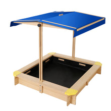 Load image into Gallery viewer, Keezi Kids Sandpit Wooden with Canopy &amp; Bench Seat 101cm

