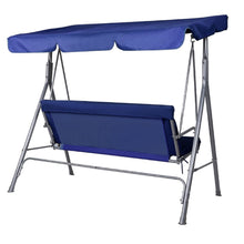 Load image into Gallery viewer, Milano Outdoor 3 Seater Swing Bench Chair With Canopy - Dark Blue
