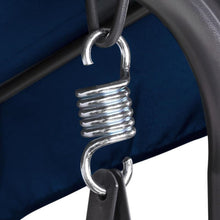 Load image into Gallery viewer, Milano Outdoor 3 Seater Swing Bench Chair With Canopy - Dark Blue
